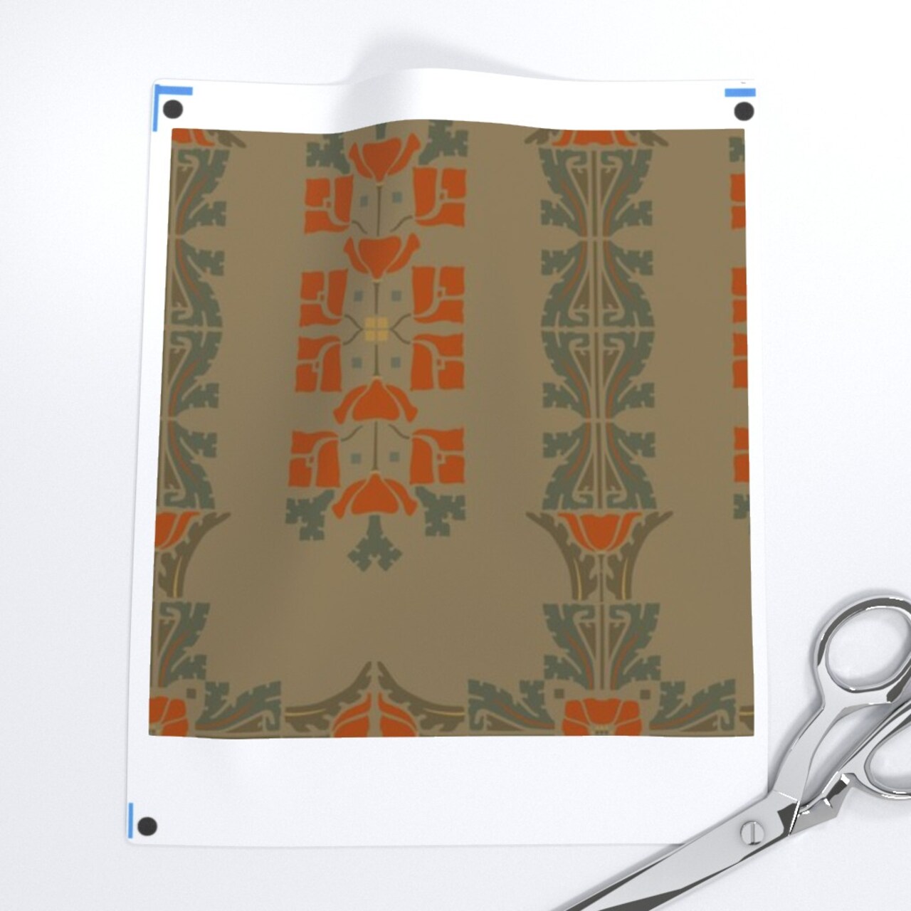 Vintage Art Nouveau Brown Poppies Edwardian Craftsman Earth Tones Victorian Floral Botanical Large Scale Custom Removable Wallpaper by Spoonflower Peel & Stick Wallpaper 2FT Wide
